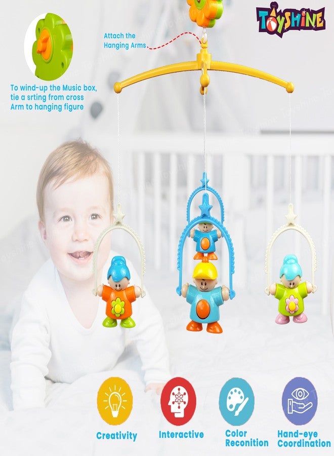 Toyshine Bed Ring Cot Mobile with Music, Lights, and Rattles - Perfect Baby Musical Crib Mobile with Rotating Rattles and Hanging Toys - Image 3